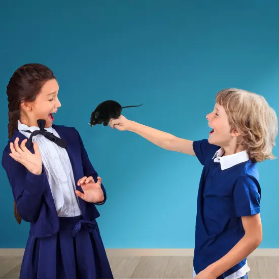 Realistic Black Prank Rat - Real Looking Scary Plush Fake Black Rat Animal Toy Gag Gift {4}