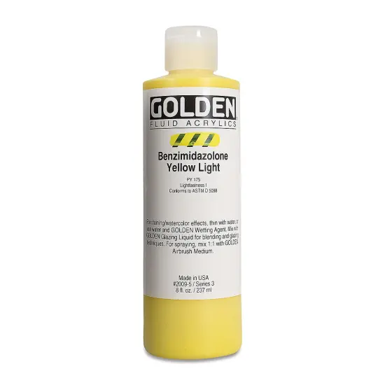 Golden Fluid Acrylics - Benzimidazolone Yellow Light, 8 oz bottle {2}