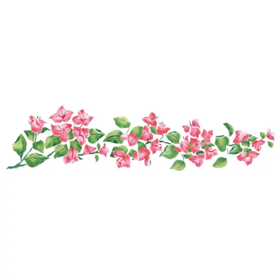 Bougainvillea Flower Wall Stencil Border | 3281 by Designer Stencils | Floral Stencils | Reusable Art Craft Stencils for Painting on Walls, Canvas, Wood | Reusable Plastic Paint Stencil for Home Makeover | Easy to Use & Clean Art Stencil {1}