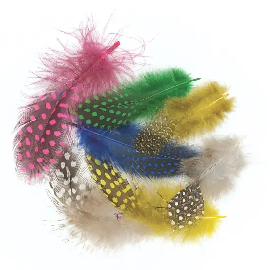 Creativity Street Spotted Guinea Feathers - Assorted Colors, Bag of Approx 600 pieces {1}