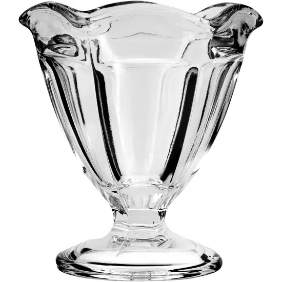 Footed Sherbet or Dessert Dishes, Clear Glass, Set of Four 4.5 Ounce Vintage Style Dessert Bowls {4}