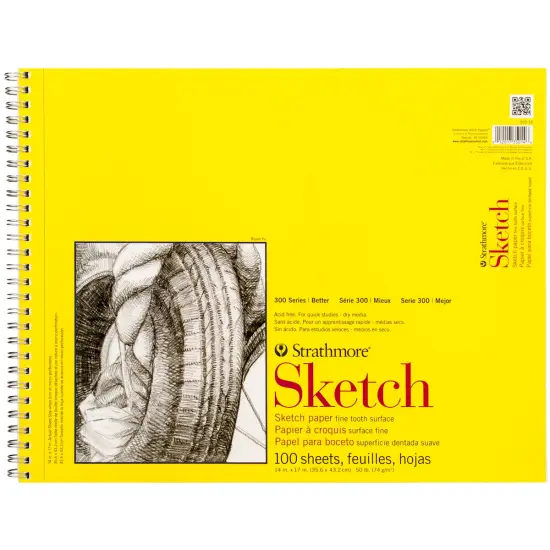 Strathmore Sketch Spiral Paper Pad 14"X17"-100 Sheets {1}