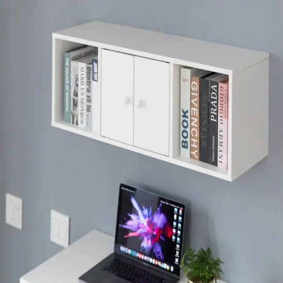 Wall Mounted Office Computer Desk White {11}