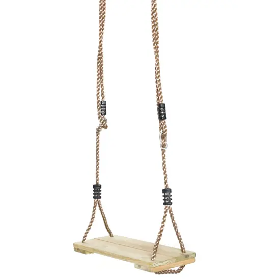 Outdoor Wooden Tree Swing with Hanging Ropes {1}