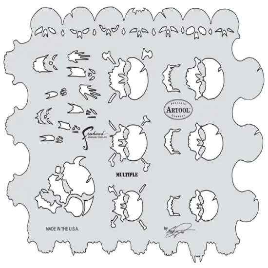 Iwata Artool Freehand Template - Skull Master The Multiple {1}