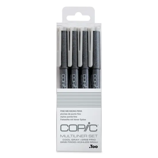 Copic Multiliner Pen - Gray, Fine Nibs, Set of 4 {2}