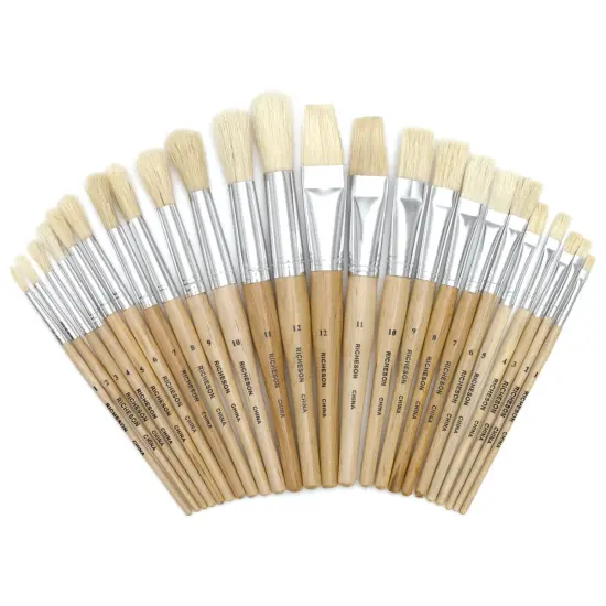 Richeson White Bristle Brush Set - Set of 24 {1}