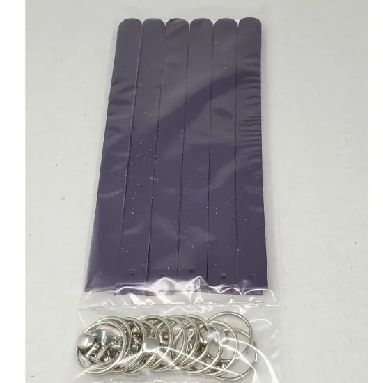 Blank Leather Keyrings 12 Pack &ndash; Pre-Cut Blanks with Hardware for Hot, Foil Stamping & Engraving Purple {2}