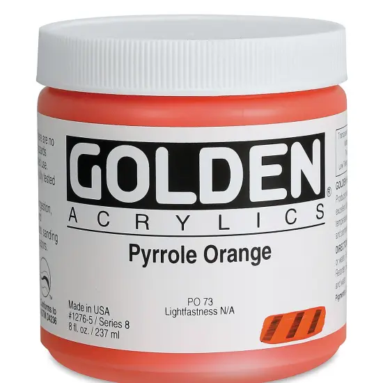 Golden Heavy Body Artist Acrylics - Pyrrole Orange, 8 oz jar {2}