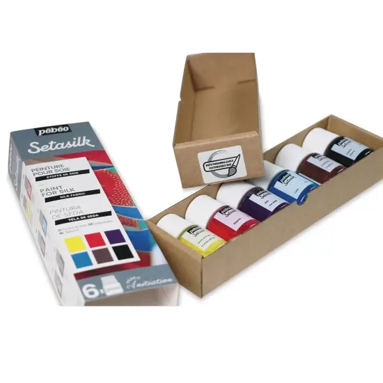Pebeo Setasilk Silk Fabric Paint Set - Initiation, Set of 6, Assorted Colors, 20 ml, Bottle {1}