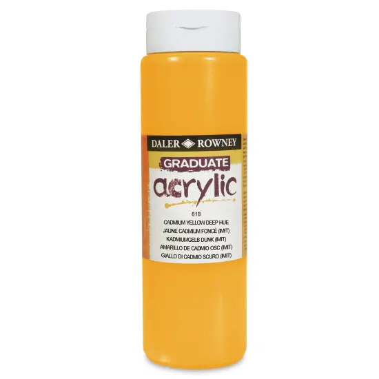Daler-Rowney Graduate Acrylics - Cadmium Yellow Deep Hue, 500 ml bottle {1}