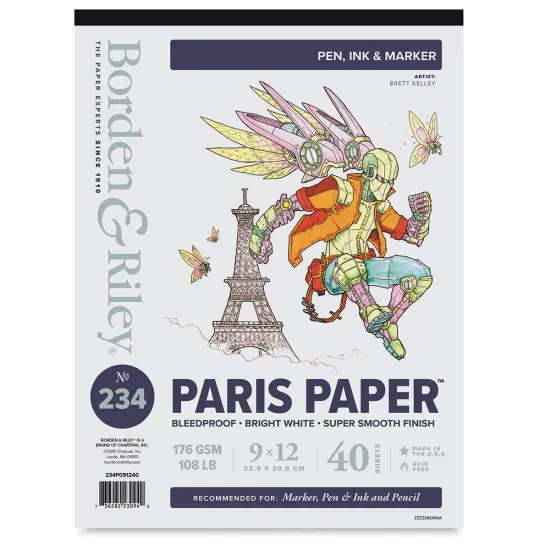 Borden & Riley Paris Paper Sketch Pad - 9" x 12", 40 Sheets {1}