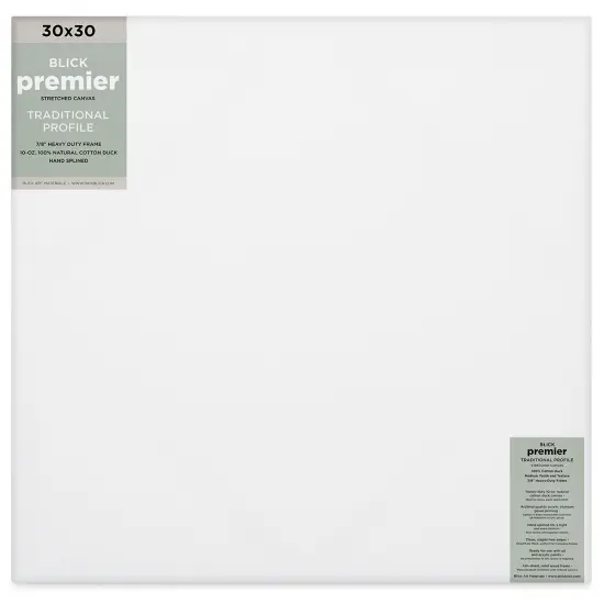 Blick Premier Stretched Cotton Canvas - Traditional Profile, Splined, 30" x 30" {1}
