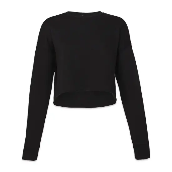 Bella Canvas Cropped Crew Fleece - Black, X-Large {1}