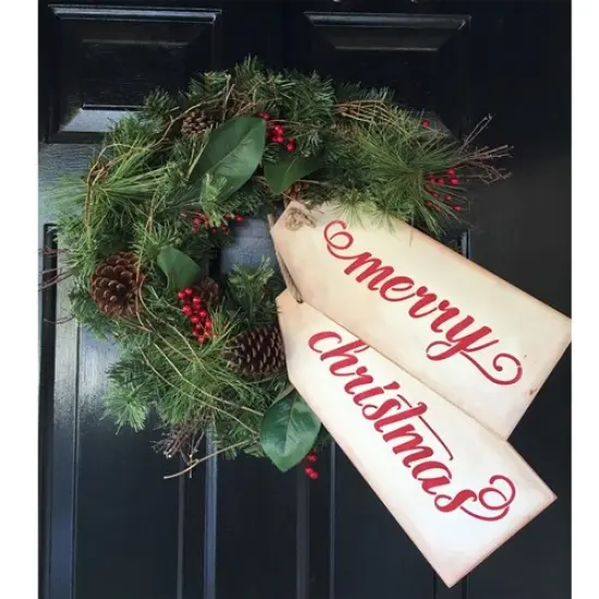 Merry Christmas & Give Thanks Stencil and Wood Tag Kit | 3790 by Designer Stencils | Word & Phrase Stencils | {3}