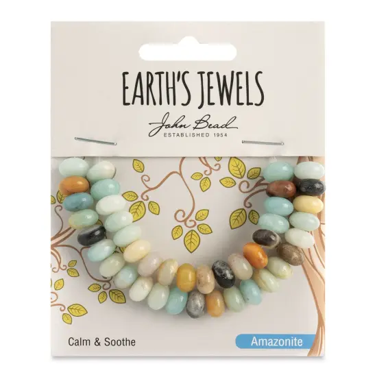 John Bead Earth's Jewels Amazonite Beads - Donut Rondelle, 5 mm x 8 mm, 41 beads {1}