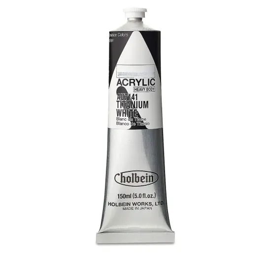 Holbein Heavy Body Artist Acrylics - Titanium White, 150 ml tube {2}
