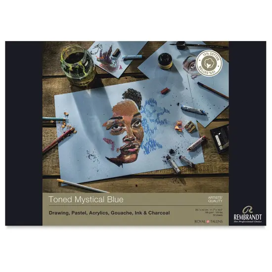 Rembrandt Toned Mixed Media Pad - Mystical Blue, 16.5" x 11.7" {1}