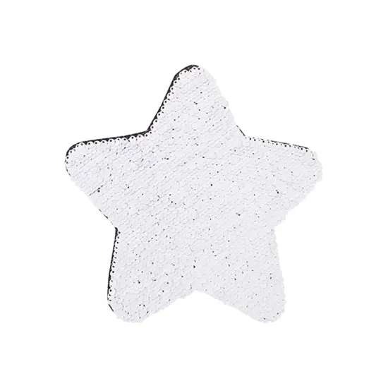 7" Black Star Sequin Sublimation Patches - 2 Pack {4}