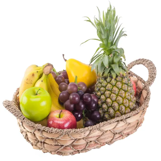 Seagrass Fruit Bread Basket Tray with Handles {1}