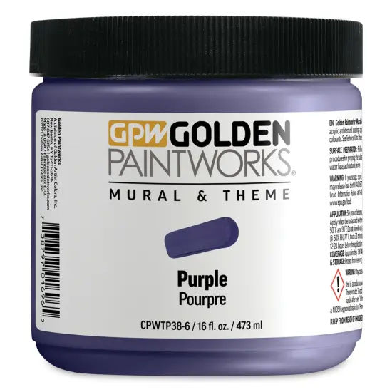 Golden Paintworks Mural and Theme Acrylic Paint - Purple, 16 oz, Jar {1}