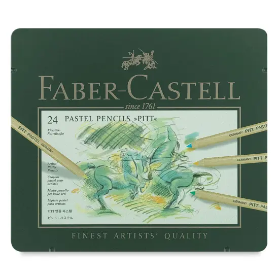 Faber-Castell Pitt Pastel Pencil Set - Assorted Colors, Tin Box, Set of 24 {1}