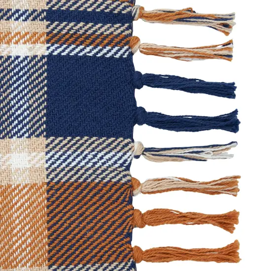Navy and Gold Plaid 50" x 60" Throw Blanket {6}