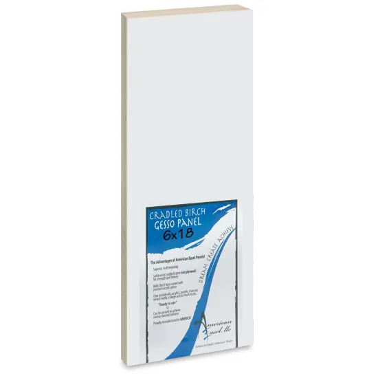 American Easel Gessoed Wood Painting Panel - 6" x 18", 7/8 Cradle {1}