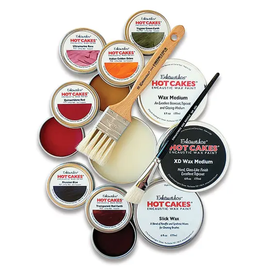 Enkaustikos Hot Cakes Encaustic Paint - Set of 6, Glazing Colors, 45 ml tins {2}