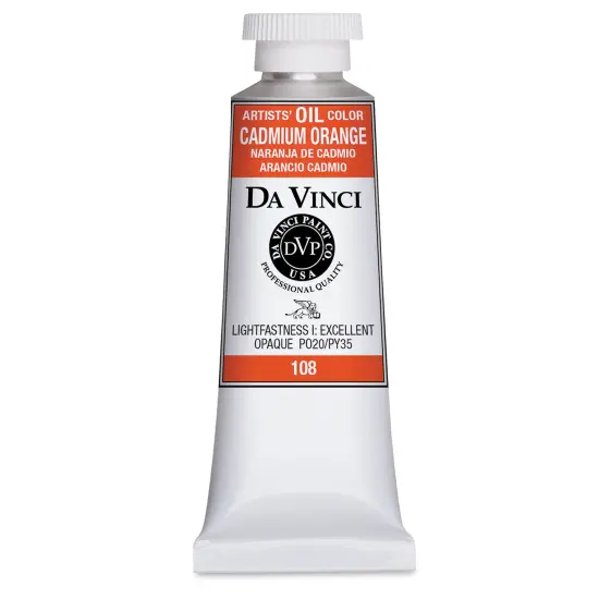 Da Vinci Artists' Oil Color - Cadmium Orange, 37 ml Tube {1}