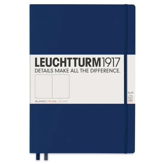 Leuchtturm1917 Blank Hardcover Notebook - Navy, Slim, 8-3/4" x 12-1/2" {1}