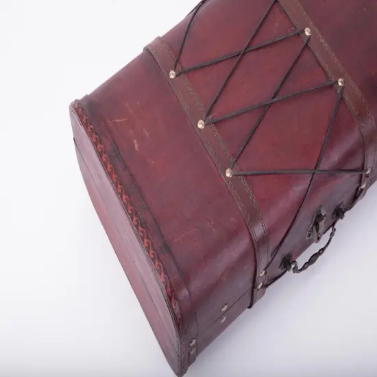 Pirate Style Cherry Vintage Wooden Luggage with X Design {5}
