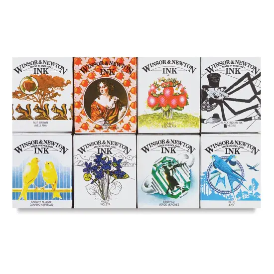 Winsor & Newton Drawing Ink Set - 14 ml, Introductory , Set of 8 {2}