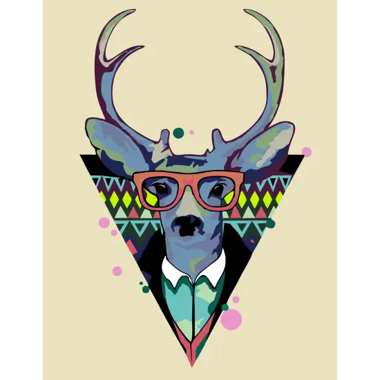 Artwille DIY Paint by Numbers for Adults and Kids, Acrylic Painting Kit - "Cool Deer", 13.8 x 17.7 in {1}