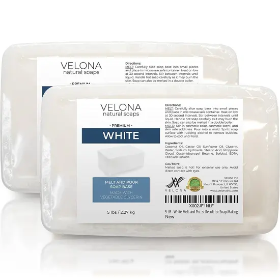 10 LB - White Melt and Pour Soap Base by Velona | SLS/SLES Free | Natural Bars for The Best Result for Soap-Making {1}