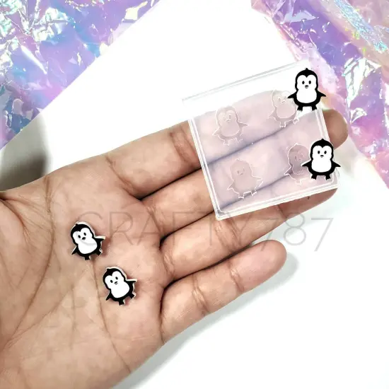 Penguins Stud Earrings Silicone Mold(B11) {1}