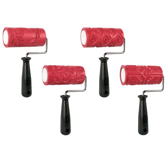 Amaco Clay Texture Rollers Class Pack - Includes Handles, 4.25", Style 2 {2}