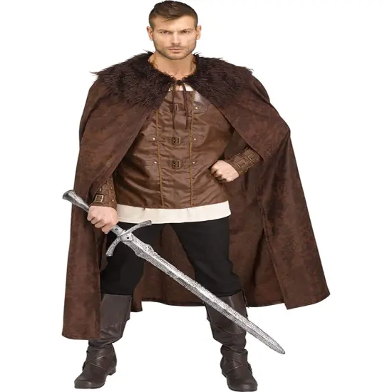 Adult's Brown Medieval Fantasy Barbarian Cape Costume Accessory {1}