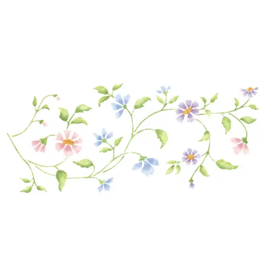 Flower Vine Wall Stencil | 2829 by Designer Stencils | Floral Stencils | Reusable Art Craft Stencils for Painting on Walls, Canvas, Wood | Reusable Plastic Paint Stencil for Home Makeover | Easy to Use & Clean Art Stencil {1}