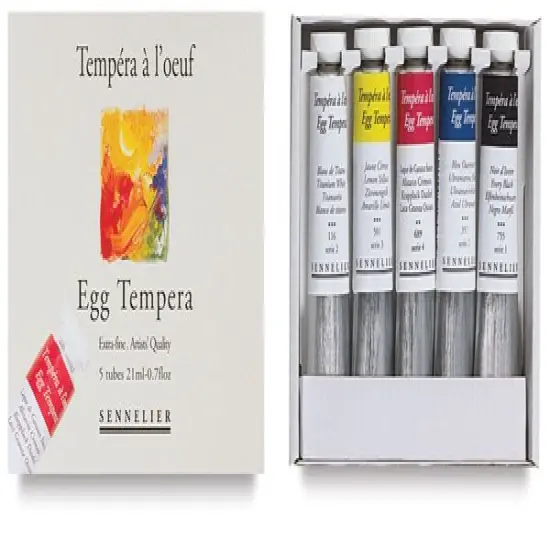 Sennelier Artists Egg Tempera - Assorted, Set of 5 colors, 21ml tubes {2}