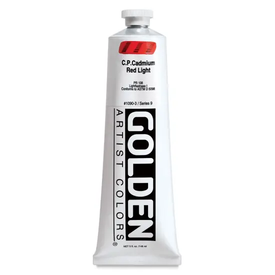 Golden Heavy Body Artist Acrylics - Cadmium Red Light, 5 oz tube {1}