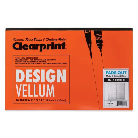 Clearprint Drafting and Design Fade-Out Vellum - 11" x 17", 8 x 8 Grid, 50 Sheets {1}