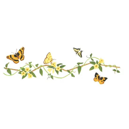 Butterfly with Vine Wall Stencil | 2693 by Designer Stencils | Animal & Nature Stencils | Reusable Art Craft Stencils for Painting on Walls, Canvas, Wood | Reusable Plastic Paint Stencil for Home Makeover | Easy to Use & Clean Art Stencil {1}