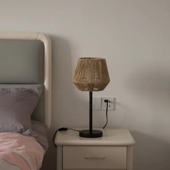 Creative Paper Rope Lamp with Plug in Cord On/Off Switch for Bedroom, Living, Playroom and Entryway, Natural {2}