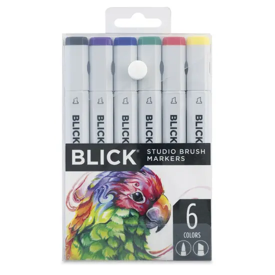 Blick Studio Brush Markers - Assorted Colors, Set of 6 {2}
