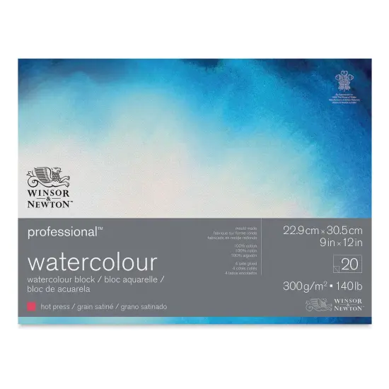 Winsor & Newton Professional Watercolor Block - 9" x 12", Hot Press {1}