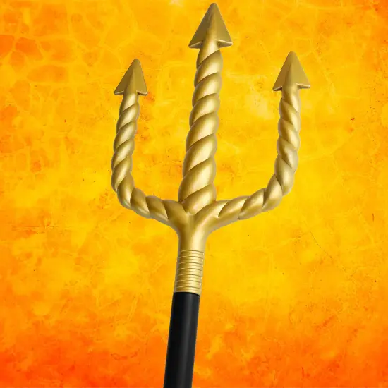 Gold Trident Costume Accessory - Golden Pitchfork Spear Toy Prop Weapon Staff Accessories for Adults and Kids Costumes {3}