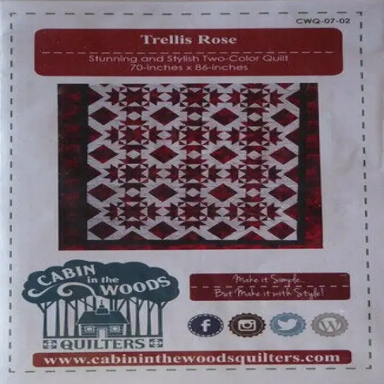 Pattern~Trellis Rose~Stunning and Stylish Two-Color Quilt {1}