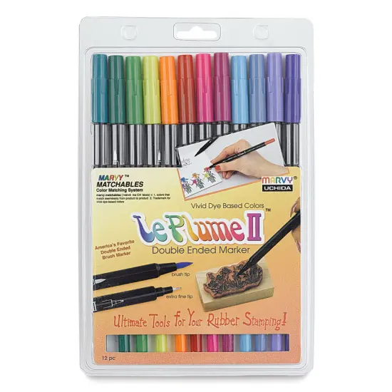 Le Plume II Dual-Tipped Marker - Bright Colors, Set of 12 {2}