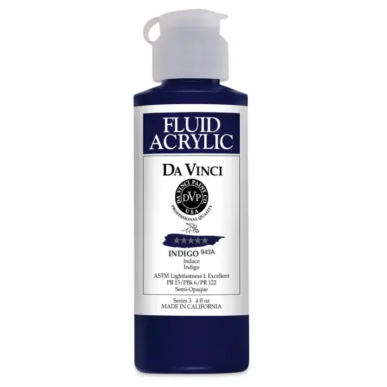 Da Vinci Fluid Acrylics - Indigo, 4 oz bottle {1}
